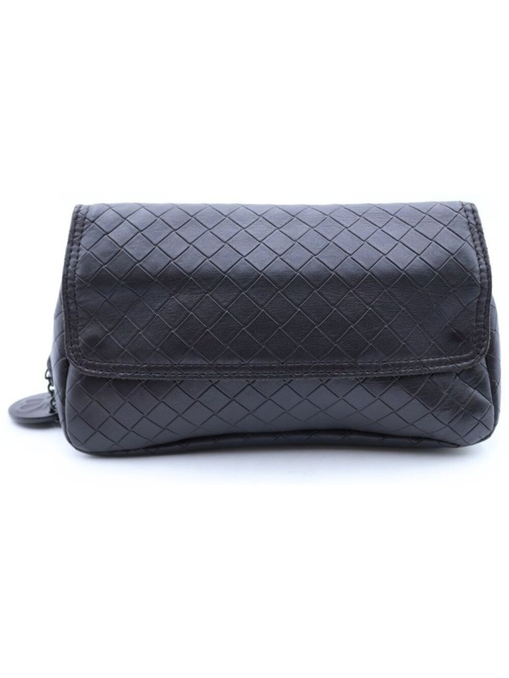 Bottega Veneta Intrecciato Chain Shoulder Bag Brown Leather